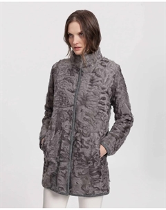 Женская двухсторонняя шуба из овчины, серый De la roca