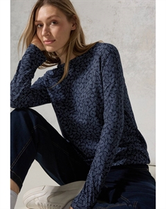 Топ с длинными рукавами MIT U-BOOT-AUSSCHNITT, синий Cecil