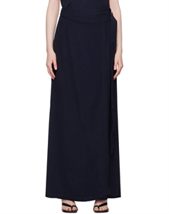 Брюки с запахом темно-синего цвета St. agni