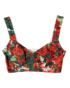 Укороченный топ-бюстье с цветочным принтом - Multicolor Elegance, мультиколор Dolce&gabbana