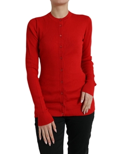 Элегантный красный кардиган из кашемира и шелка Dolce&gabbana
