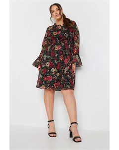 Платье из шифона с завязкой на шее, красный Yours curve