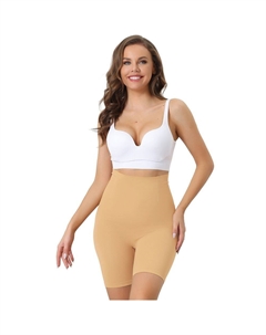 Женские трусики с контролем живота, корректирующее белье с высокой талией, шорты, нижнее белье, брюки для похудения, бежевый Allegra k