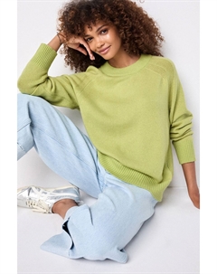 Джемпер с круглым вырезом из 100% овечьей шерсти премиум класса, зеленый Next