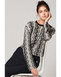 Свитер зигзагом крючком с круглым вырезом, черный Next