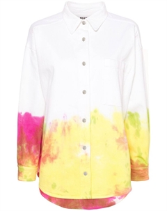 Джинсовая рубашка с принтом тай-дай, белый Msgm