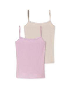 Комплект топов-спагетти, 2 комплекта из хлопкового кружева, цвет Rosa Beige Schiesser