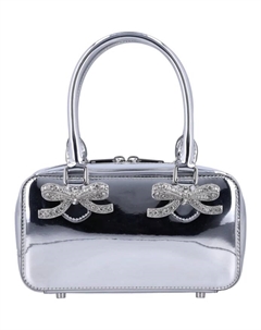 Мини-Сумка из кожи металлик, серый Self-portrait