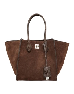 Замшевая сумка Maggie с деталями из крокодилового принта, коричневый Ermanno scervino