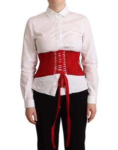 Элегантный красный шелковый корсет с поясом Dolce&gabbana