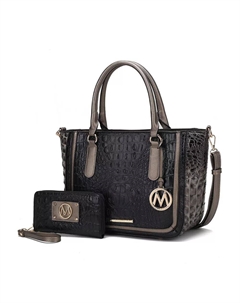 Сумка-портфель и кошелек Bonnie из коллекции MKF с тиснением под крокодила от Mia K Mkf collection