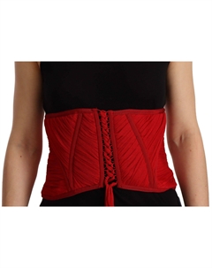 Элегантный красный шелковый корсет с поясом Dolce&gabbana