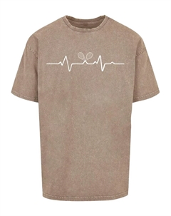 Футболка "Мужская футболка большого размера Tennis Beats, вымытая кислотой", хаки Merchcode