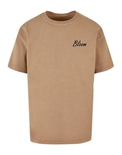 Футболка "Мужская футболка большого размера с цветочным принтом Bloom Acid Washed ", бежевый Merchcode