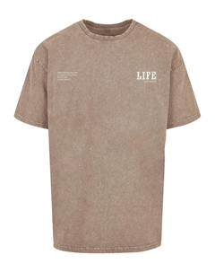 Футболка "Мужская футболка большого размера Life Acid Washed", хаки Merchcode