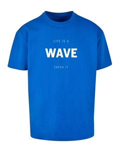 Футболка "Мужская летняя футболка - Life is a wave Heavy Oversize ", синий Merchcode