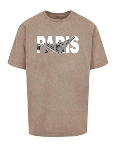 Футболка "Мужская футболка оверсайз с Эйфелевой башней Paris Eiffel Tower", хаки Merchcode