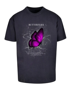 Футболка "Мужская футболка большого размера с бабочками ", цвет морской волны Merchcode