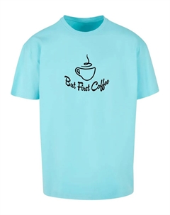 Футболка "Мужская футболка But First Coffee Heavy Oversized ", синий Merchcode