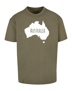 Футболка " Men's Australia X Heavy Oversize Tee-BY102", оливковый Merchcode