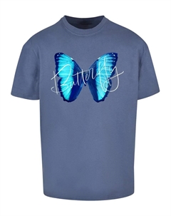 Футболка "Мужская футболка большого размера с бабочкой синего цвета", синий Merchcode