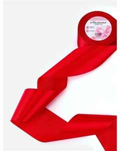 Лента атласная, 75 мм, 23±1 м, красная №26 Арт узор