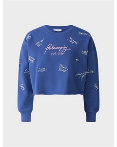 Свитшот с вышивкой, синий Philosophy di lorenzo serafini