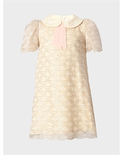 Платье с вышивкой бисером, кремовое Eirene