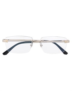 Cartier очки с прямоугольными линзами без оправы 57 серебристый Cartier