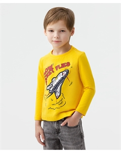 Футболка с длинным рукавом и принтом желтая Button blue