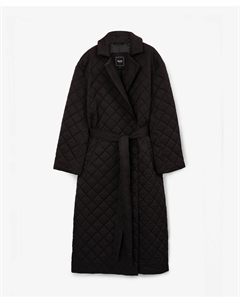 Пальто оверсайз стеганое черное Glvr