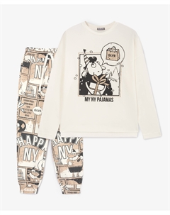 Пижама из трикотажа с принтом мультицвет для девочки Gulliver