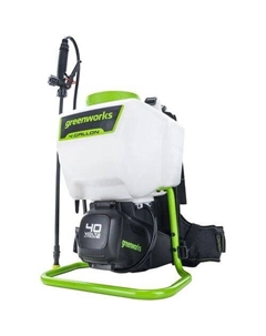 Опрыскиватель GREENWORKS G40BPS, аккумуляторный, ранцевый, 15л, белый/зеленый Greenworks