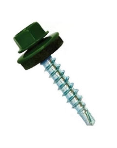 Саморез кровельный SM-95218-4500, 4.8х35 мм цинк, шайба с прокл., PT1, RAL 6002 (4500 шт в коробе) Starfix