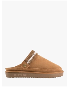 Тапочки из мула из овчины холли, цвет Chestnut Pretty you london