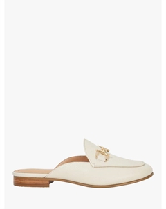 Кожаные мокасины без спинки с блестящей отделкой в виде трензеля, экрю Dune