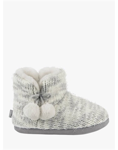 Вязаные тапочки-ботфорты с разнесенным носком, серый Totes