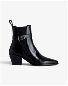 Черные женские кожаные ботильоны Tyler, черный Zadig&voltaire