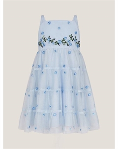 Детское многоярусное платье с цветочной вышивкой baby baby, синий Monsoon