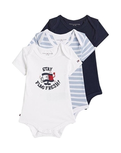 Детские смешанные боди из хлопчатобумажной смеси, цвет Dark Night Navy Tommy hilfiger