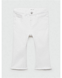 Детские расклешенные джинсы, белый Mango