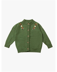 Детский вязаный кардиган в цветочек, зеленый/разноцветный Little green radicals