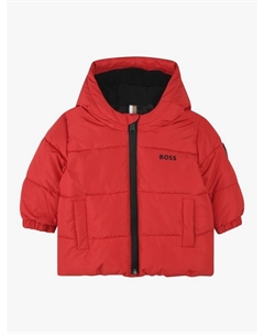 Детская пуховая куртка с капюшоном, красный Hugo boss