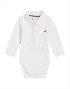 Боди с ребристым воротником с детским логотипом, белый Tommy hilfiger