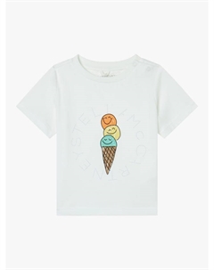 Детская хлопчатобумажная футболка-мороженое из джерси, белый Stella mccartney kids