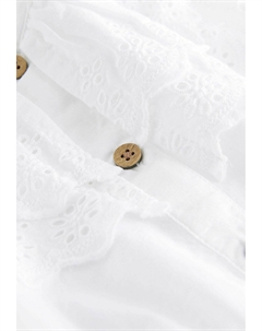 Блузка Tie-Front Regular Fit, белое вышивка Next