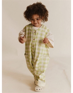 Детский комбинезон charlie из органического хлопка в клетку, зеленый Claude & co