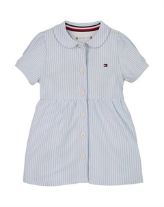 Детское платье из органического хлопка с коротким рукавом, цвет Breezy Blue Stripe Tommy hilfiger