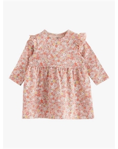 Детское платье с цветочным принтом из смеси органического хлопка, светло-розовый Lindex