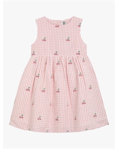Детское хлопчатобумажное платье в клетку вишневого цвета без рукавов, розовый Jojo maman bébé